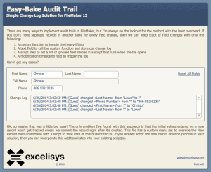 FileMaker Pro Audit Trail