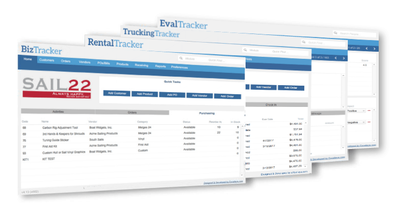 Here's an example layout from the BizTracker - one of our FileMaker starter solution templates