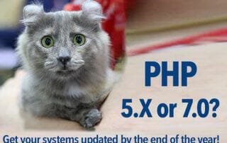 PHP updates are essential, as versions 5.0 to 7.0 have reached end of life.