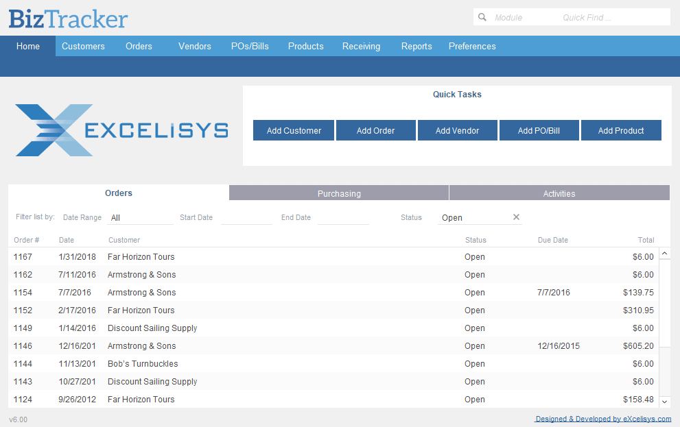 eXcelisys, Inc. releases the eX-BizTracker 6 Image