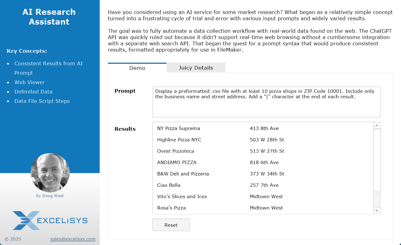 Filemaker AI Research Assistant